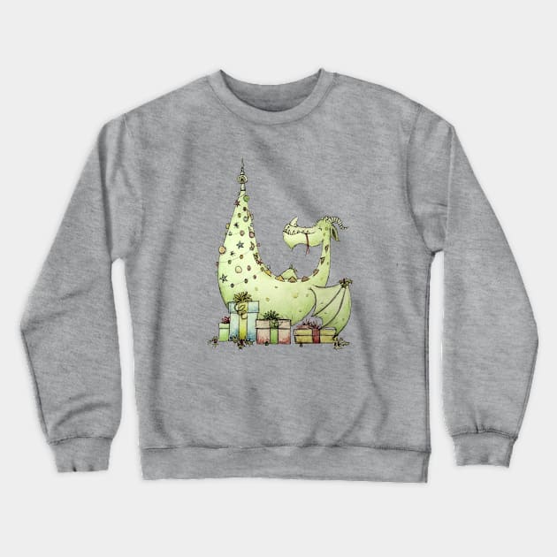 Christmas tree dragon Crewneck Sweatshirt by mangulica